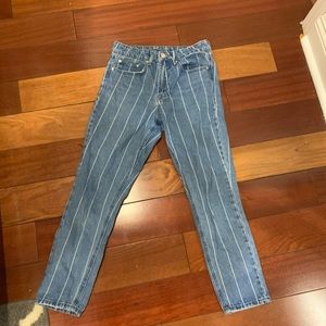 forever 21 striped straight leg jeans